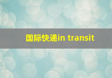 国际快递in transit